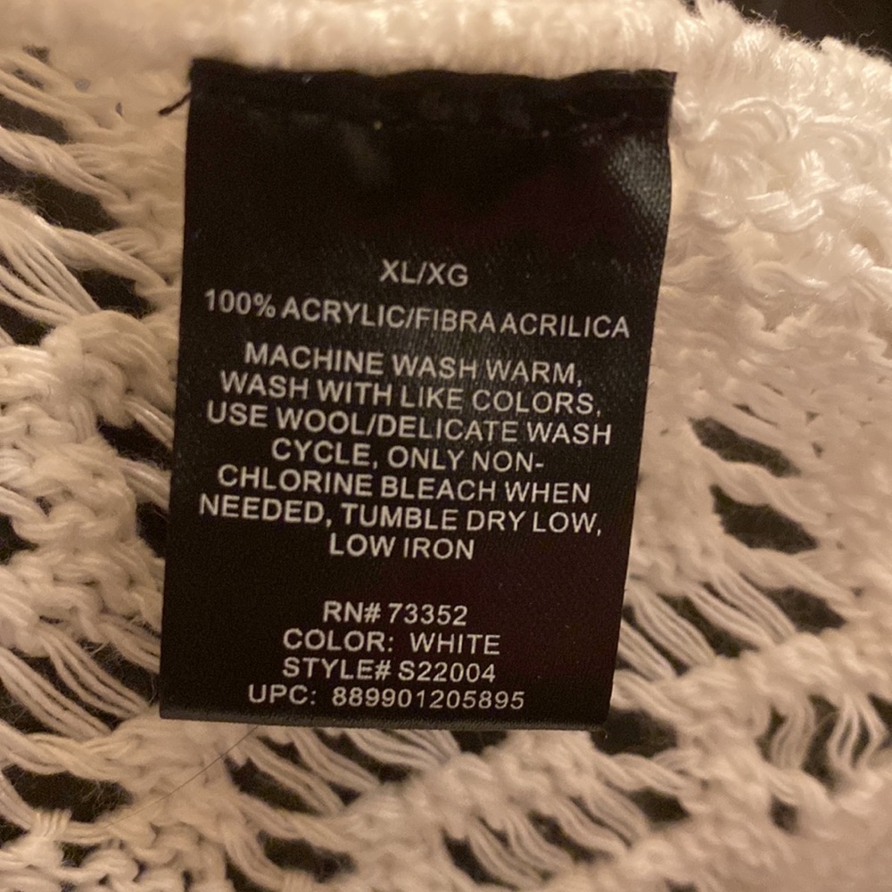 Acrylic Sweater Open Front. Color White Size Xl - image 5